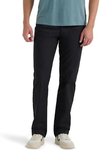 Lee Men's Golf Series 5-Pocket Synthetic Long Pant, Black, 30W x